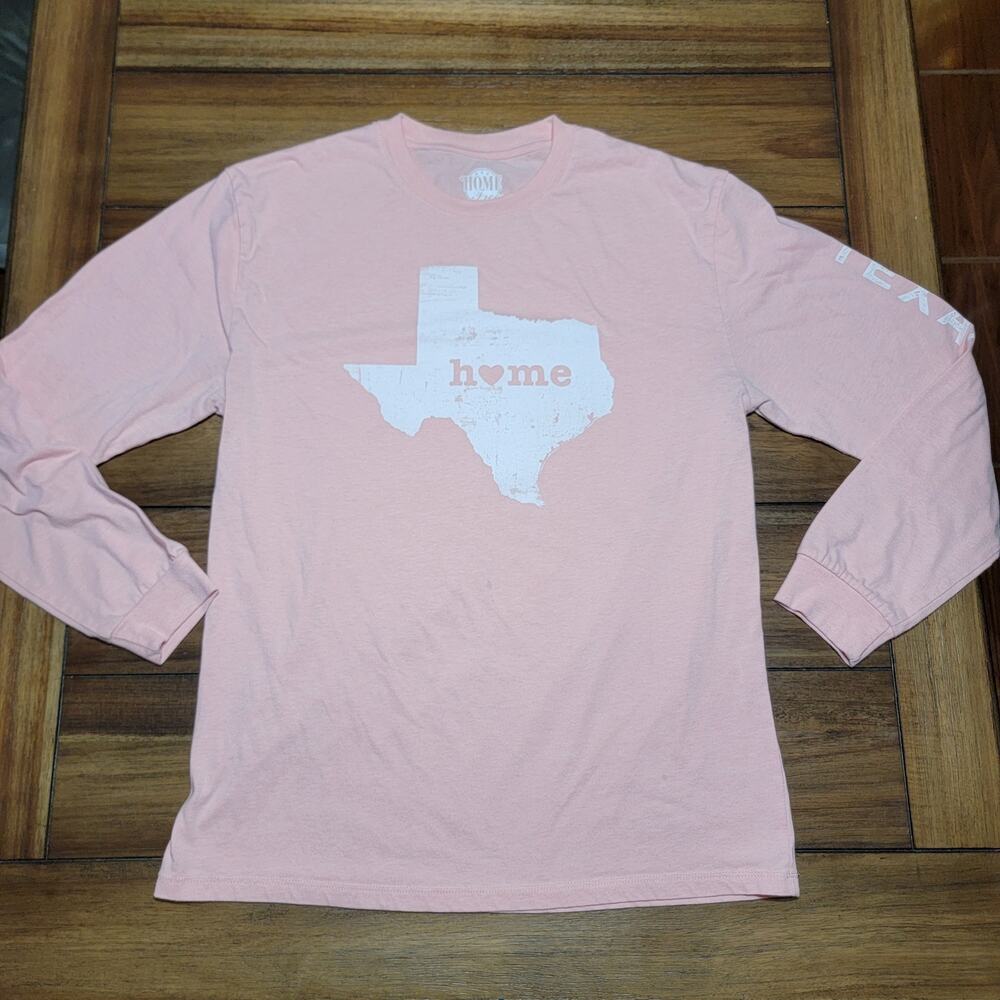 Home Free LS Salmon Tee "Texas Home" - Size Medium (38/40)